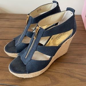 Michael Koran Navy Zip Espadrilles 7.5